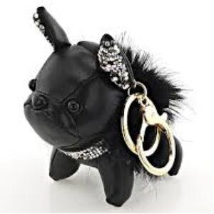 Natasha Couture French Bulldog Rhinestone Bag Charm Keychain - S